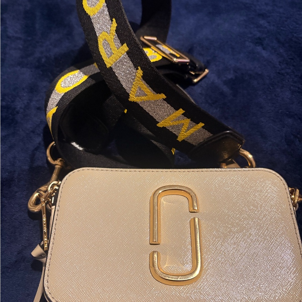 Marc Jacobs Cream Crossbody Bag with Bold Strap